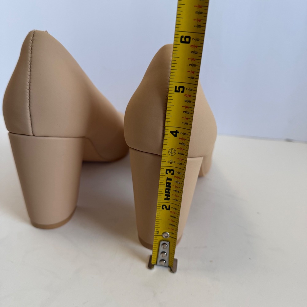Chollima Womens Pointed Toe Block Heel Pumps Beige Tan Size 8.5 Business Dressy - Picture 9 of 11
